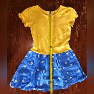 Hanna Anderson Girls Size 140, US 10, yellow and blue dress with daisies